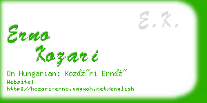 erno kozari business card